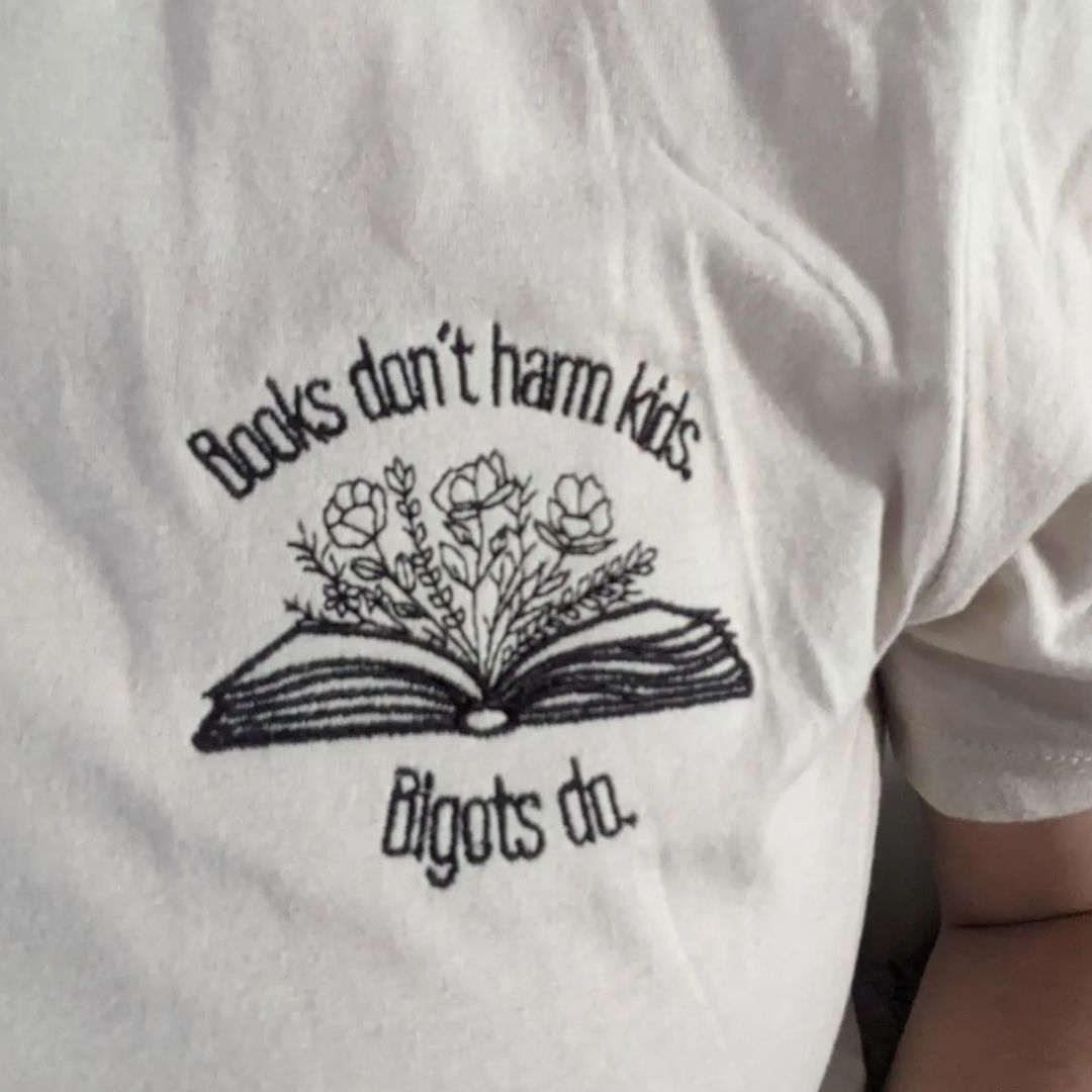 Books Don't Harm Embroidered Classic Tee