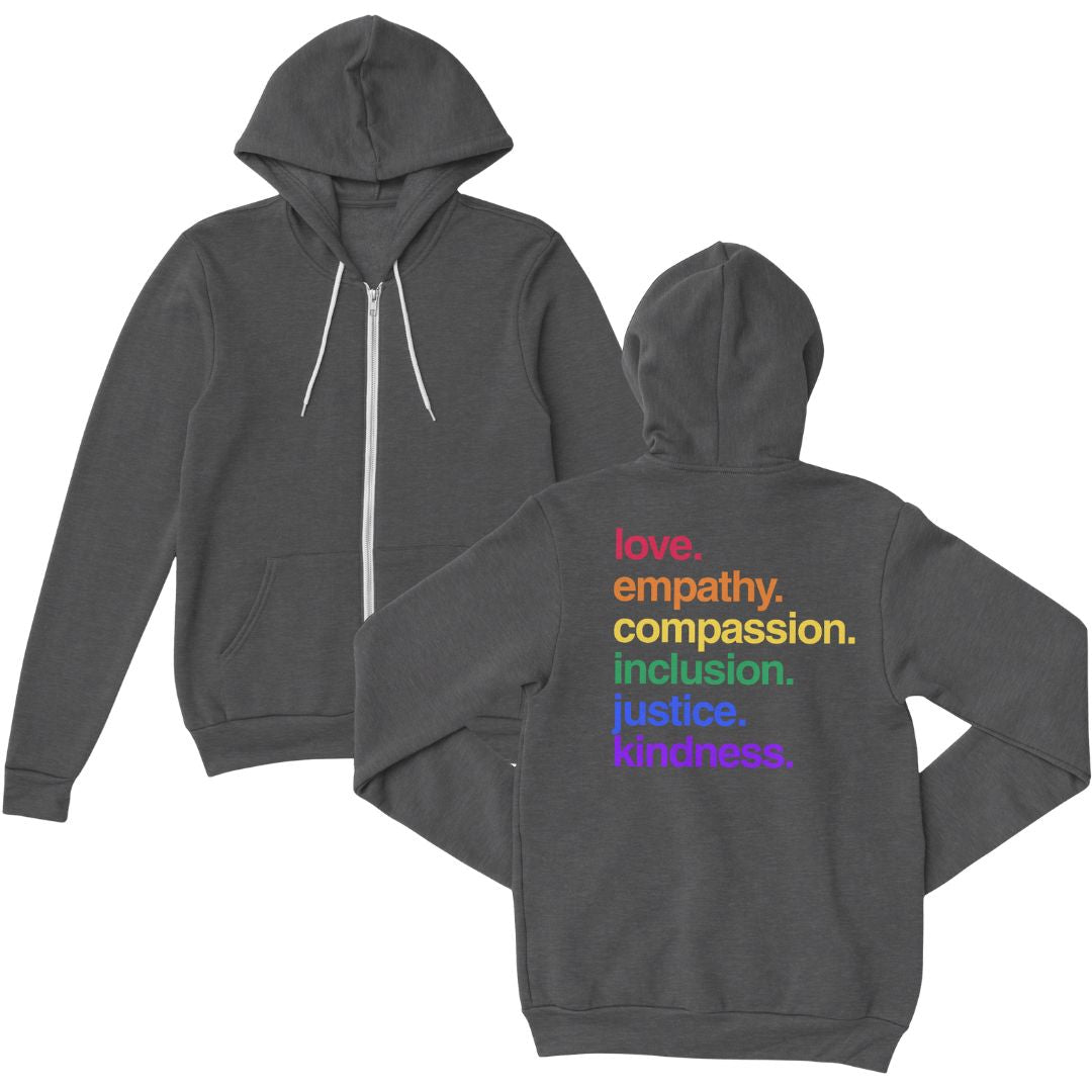 'Kindness Is' Pride Full Zip Fleece