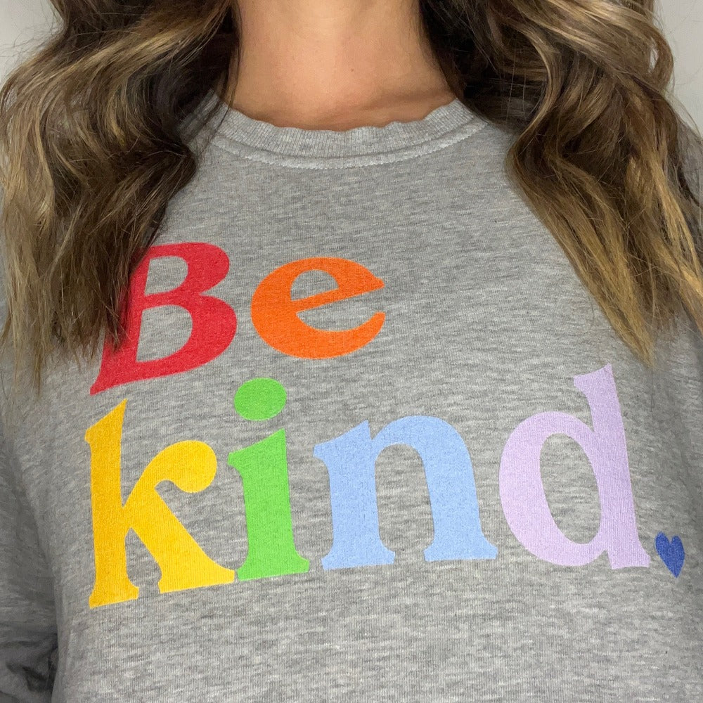 Be Kind Rainbow Crewneck Sweatshirt