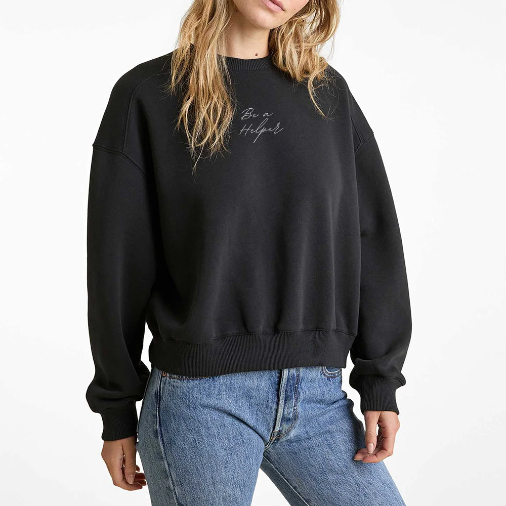 Be a Helper Embroidered Crewneck Sweatshirt