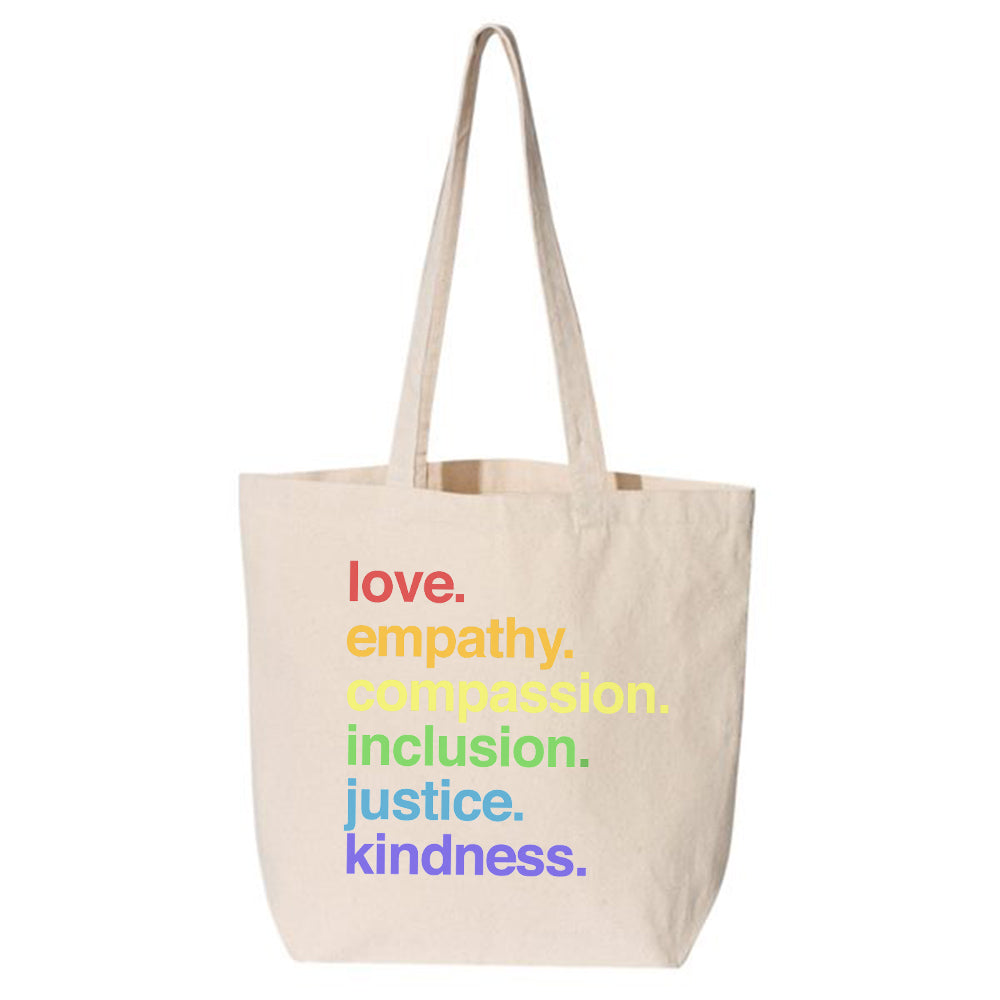 'Kindness Is' Pride Large Canvas Tote