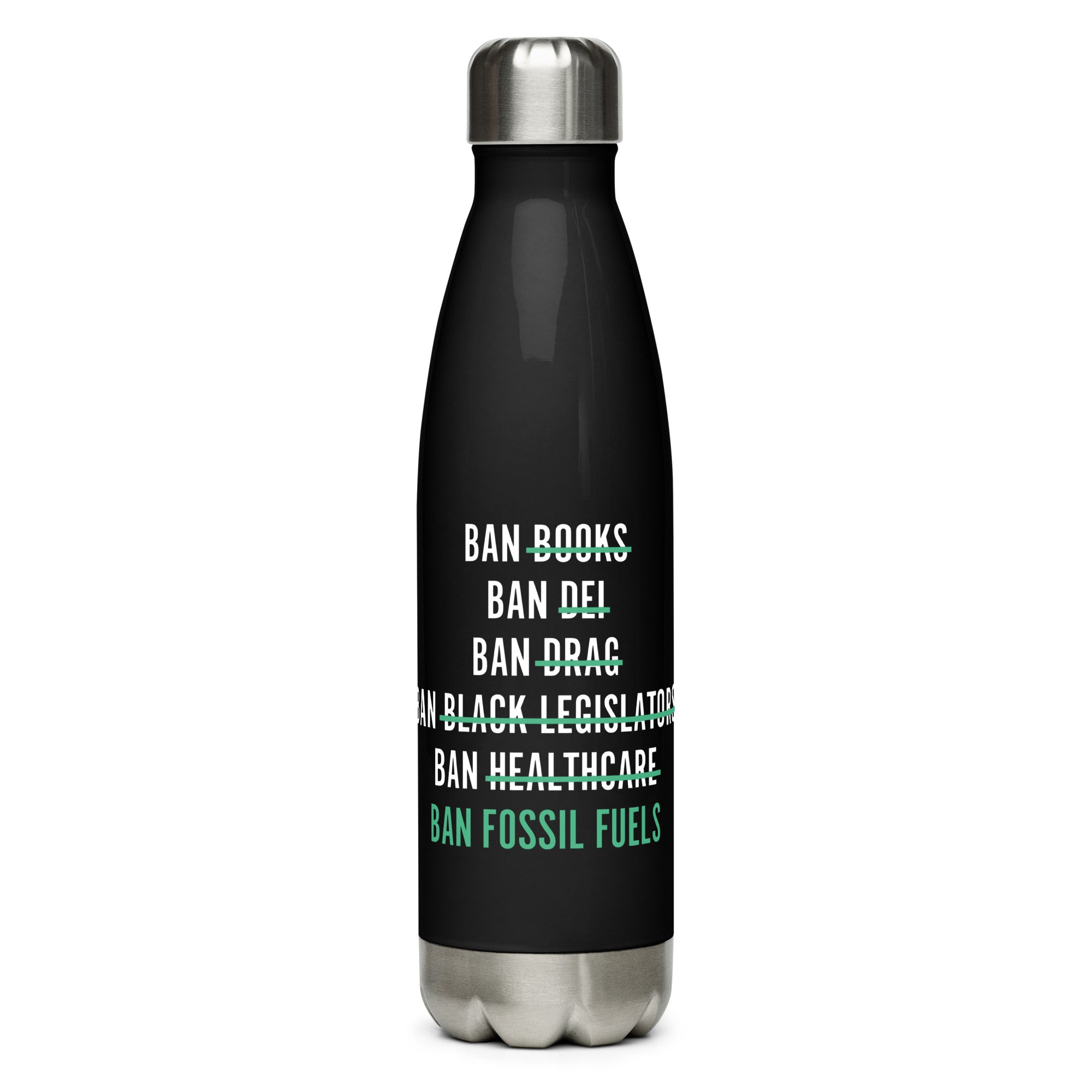 H4TK Ban Fossil Fuels List Water Bottle