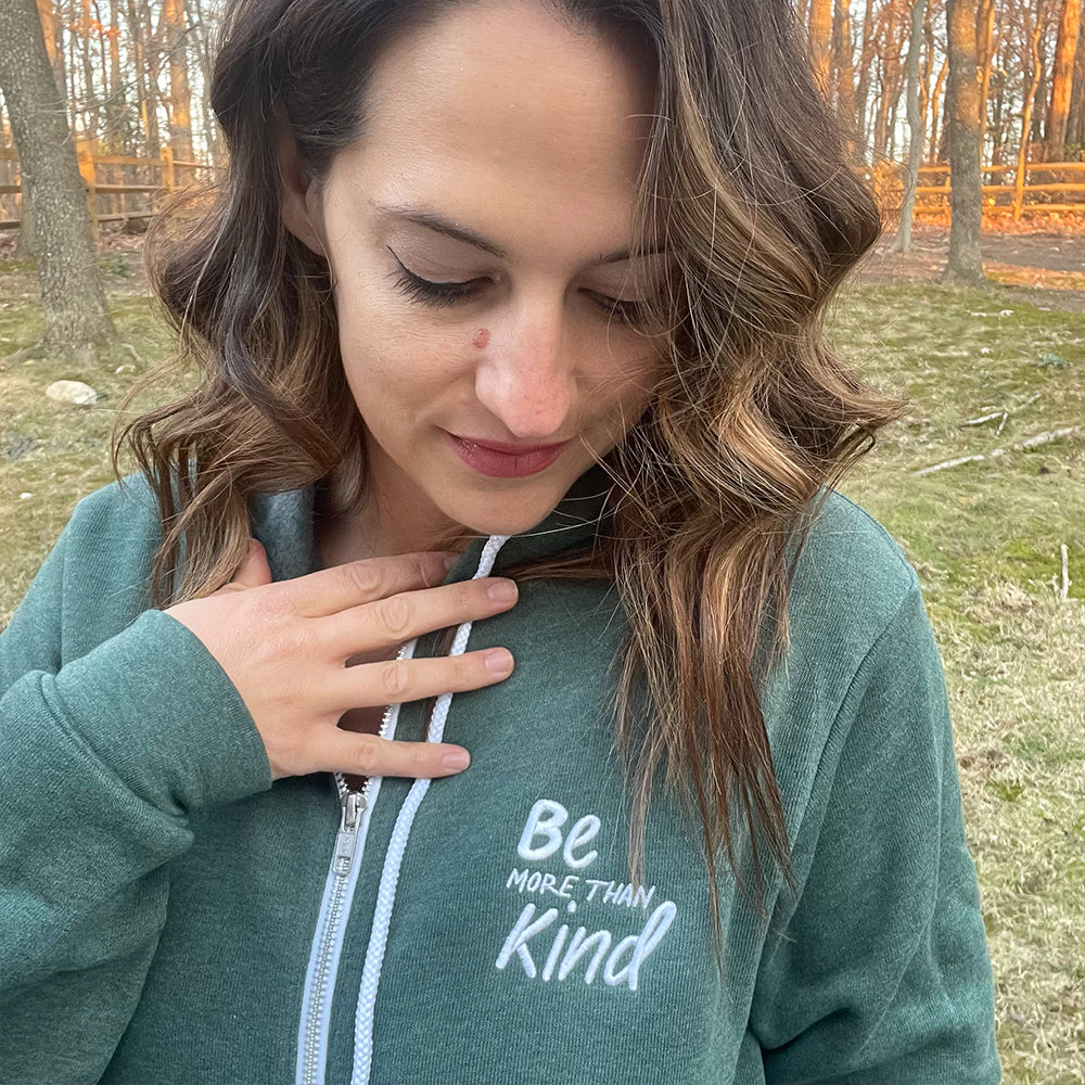Be More Than Kind Embroidered Full Zip Fleece