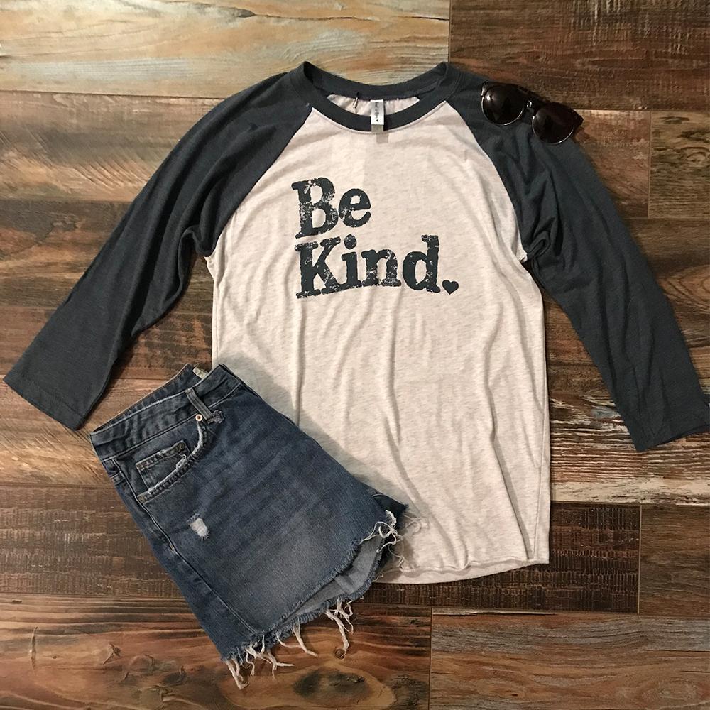 Ellenville Be Kind Baseball Tee (sample) - Kind Cotton